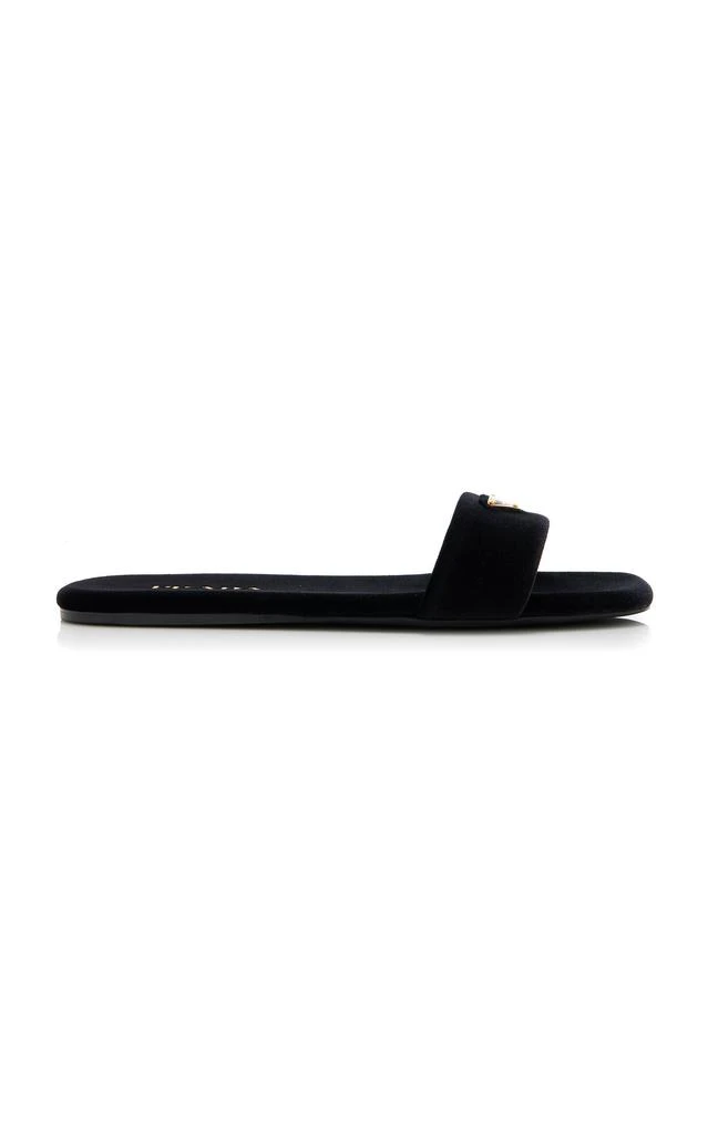 Prada Prada - Velvet Slide Sandals - Black - IT 37 - Moda Operandi 1