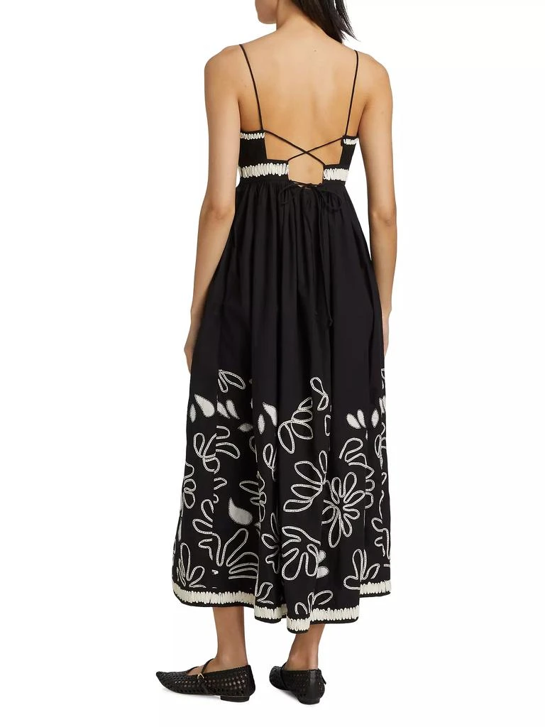 Ulla Johnson Hollis Bloom Ribbon-Embroidered Cotton Midi-Dress 5