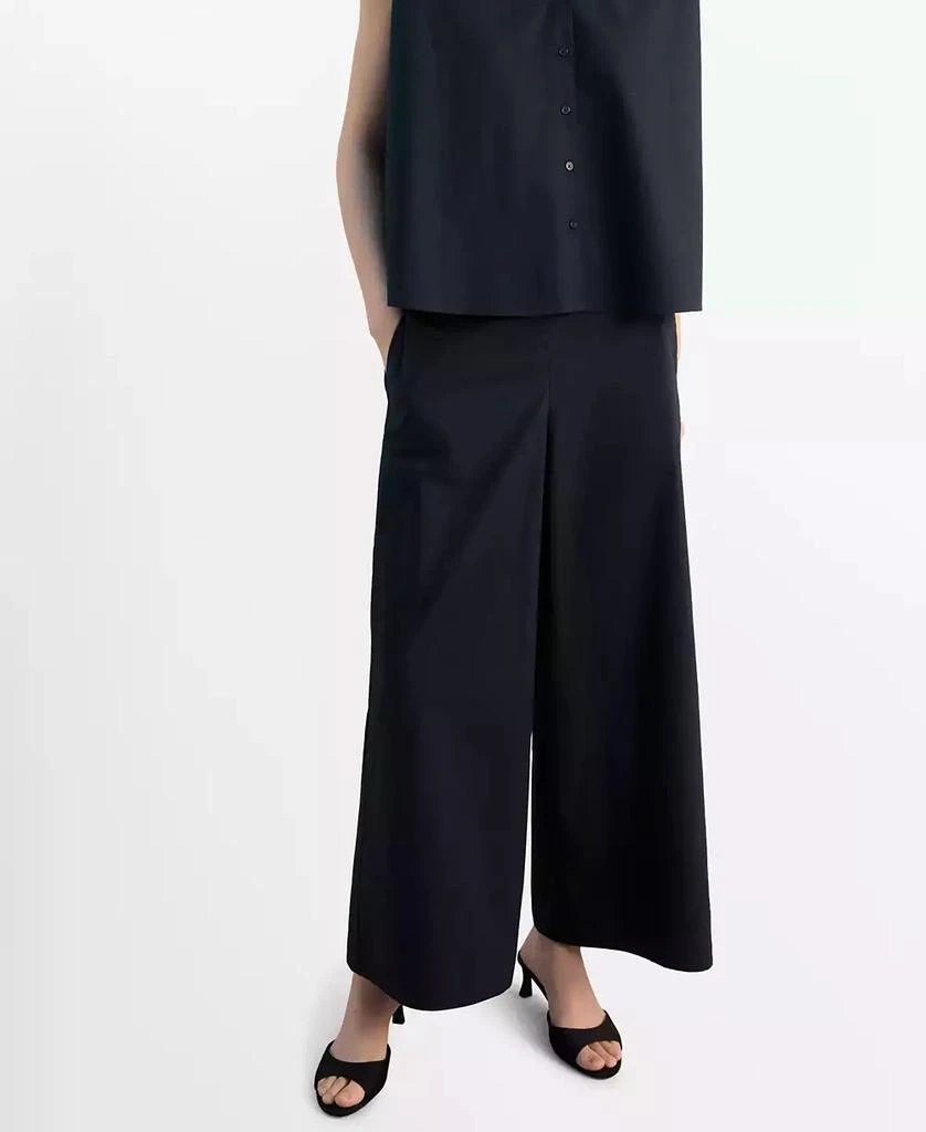 Mango Women
s Elastic Waist Straight-Fit Pants