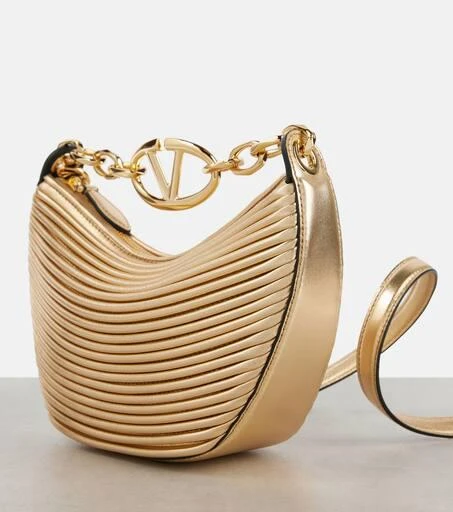 Valentino VLogo Moon Mini metallic leather tote bag 6