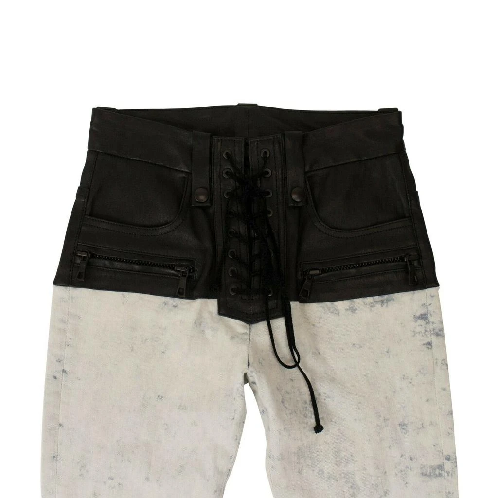 Unravel Project Leather Corset Jeans - Black 3