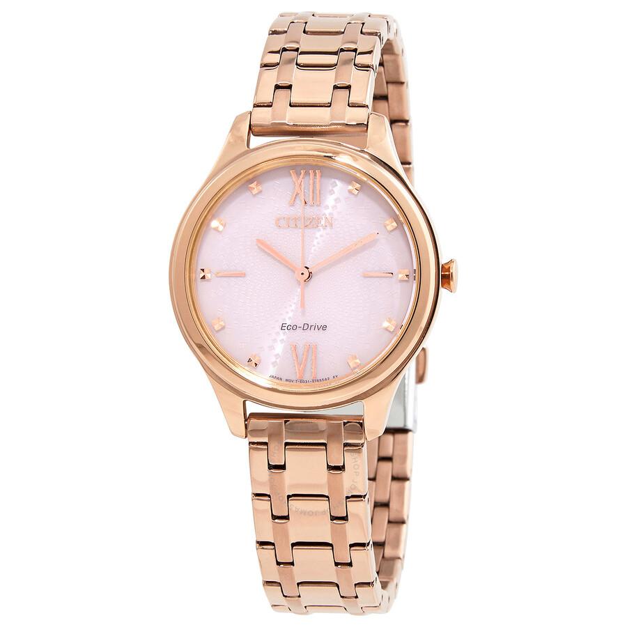 Citizen Eco-Drive Pink Dial Ladies Watch EM0503-75X