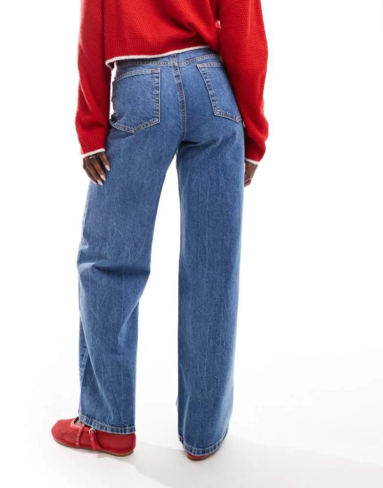 ASOS ASOS DESIGN wide leg dad jeans in mid blue 4