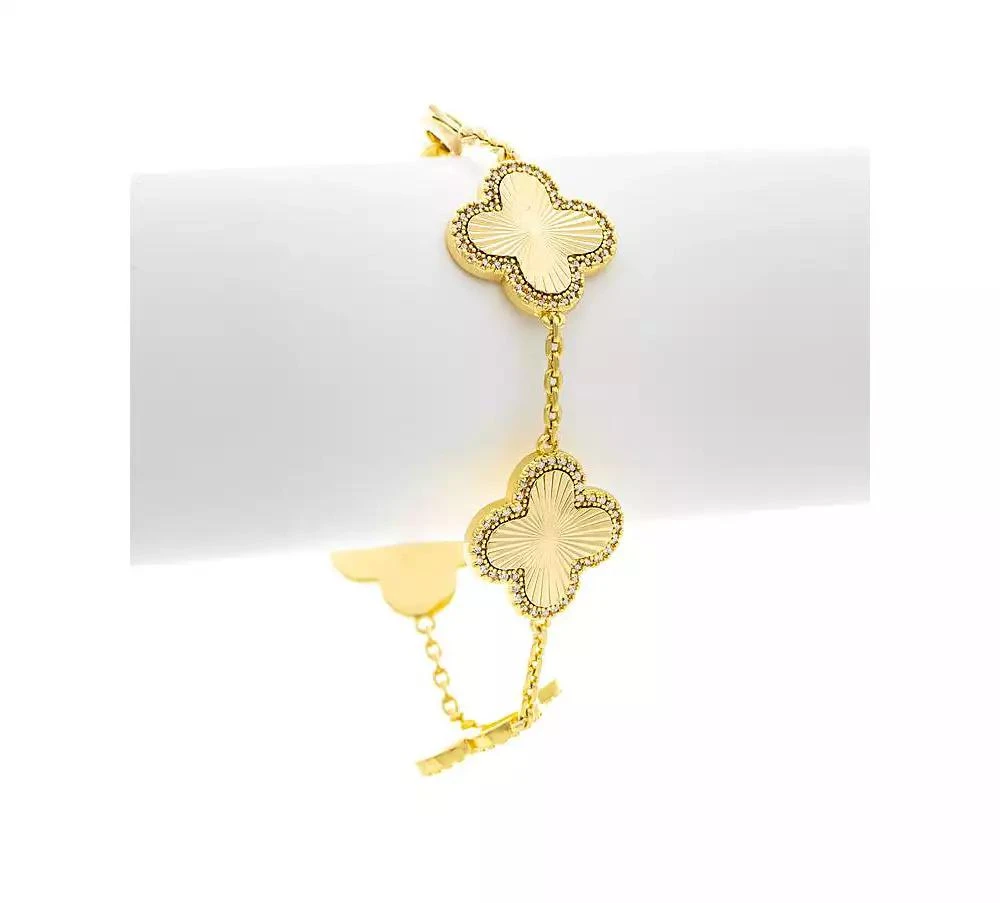 Rivka Friedman 18K Gold Plated Five Station Flower Bracelet 2