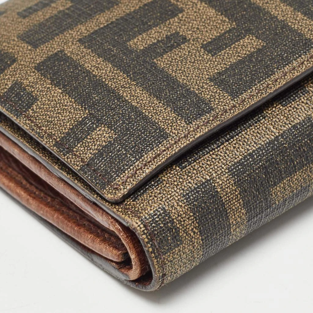 Fendi Fendi Tobacco Zucca Coated Canvas Trifold Flap Continental Wallet 13