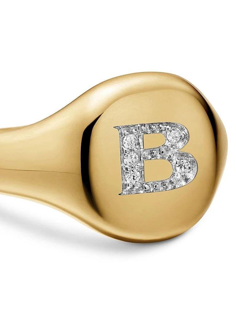 David Yurman DY Initial Pinky Ring in 18K Yellow Gold 4