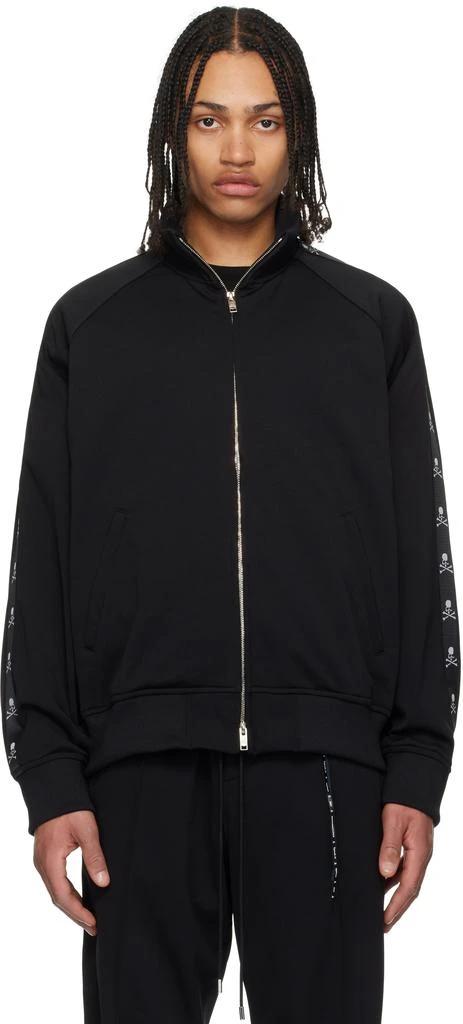 mastermind JAPAN Black Boxy Skull Tape Jersey Track Jacket 1
