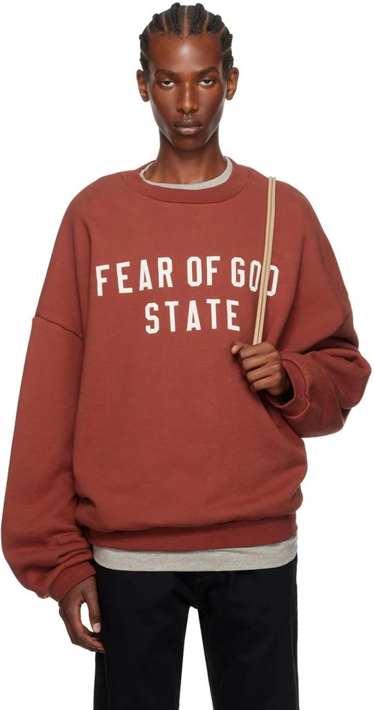 Essentials Burgundy Crewneck Sweatshirt 1