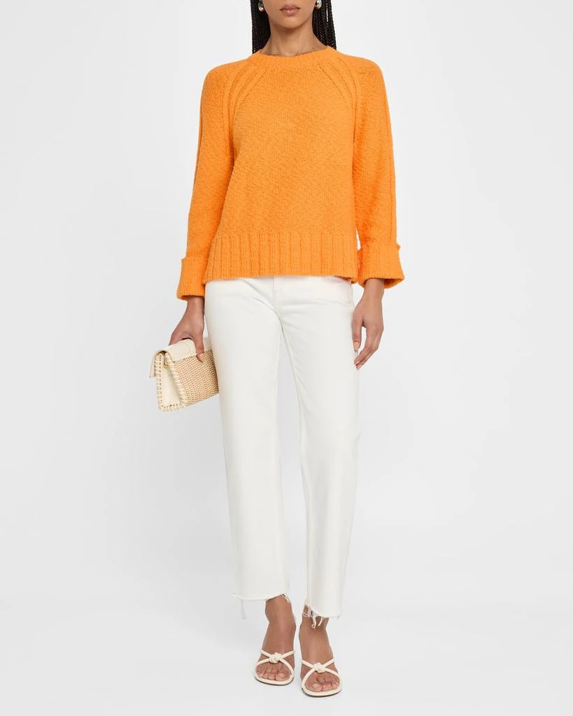 Autumn Cashmere Raglan-Sleeve Crewneck Cotton Sweater 2