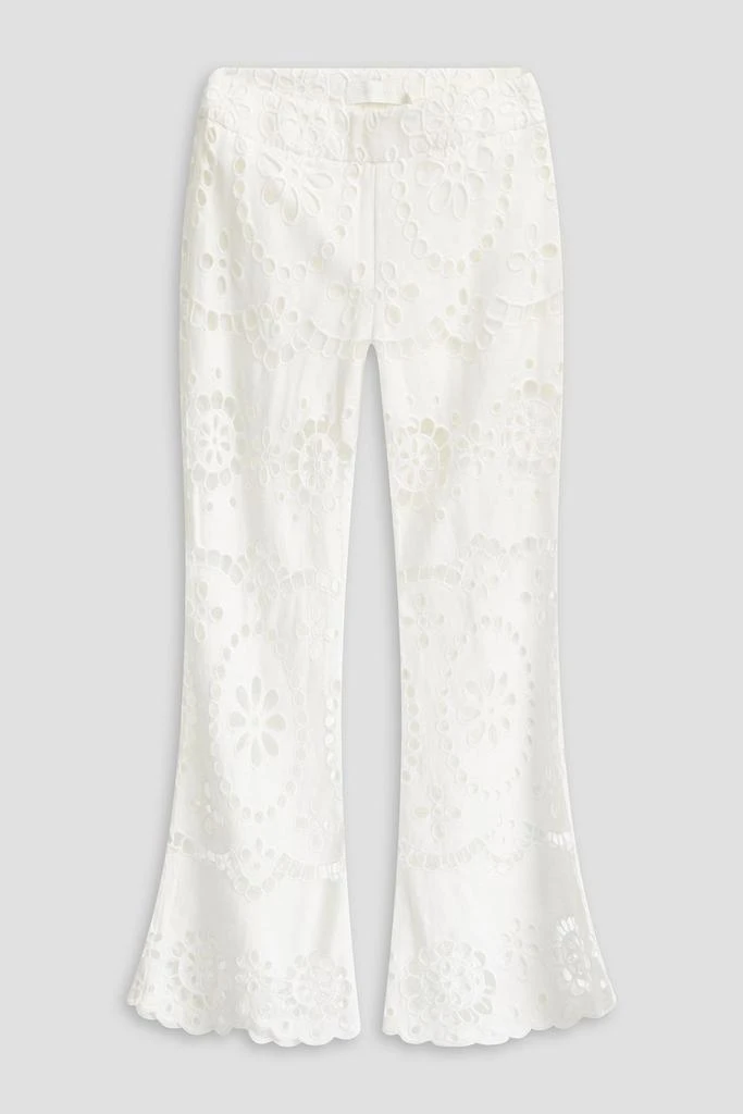 Zimmermann Broderie anglaise linen flared pants