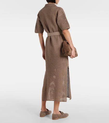 Brunello Cucinelli Cotton mesh polo dress 3