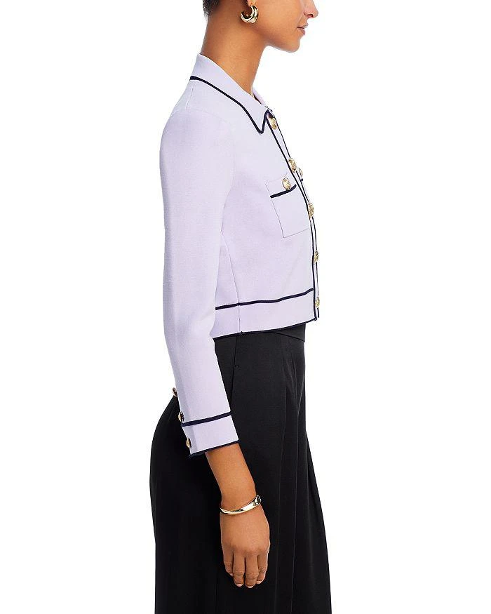 L'Agence Neo Contrast Trim Cropped Cardigan 7