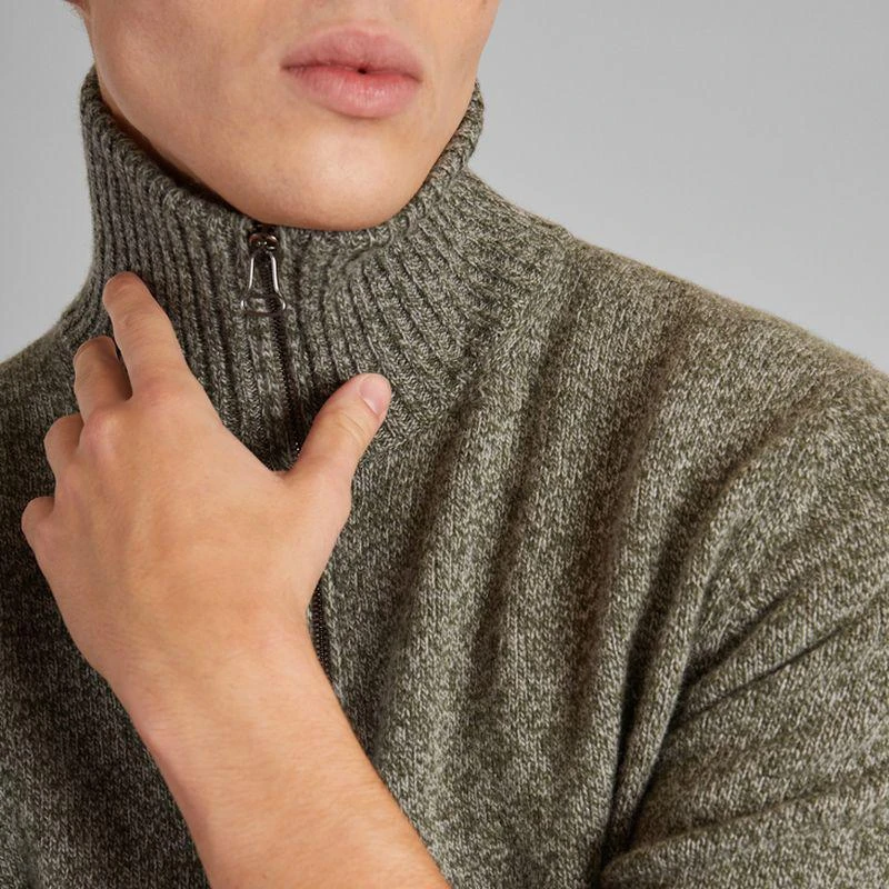 L'Exception Paris Recycled wool trucker neck sweater Khaki L'EXCEPTION PARIS 4