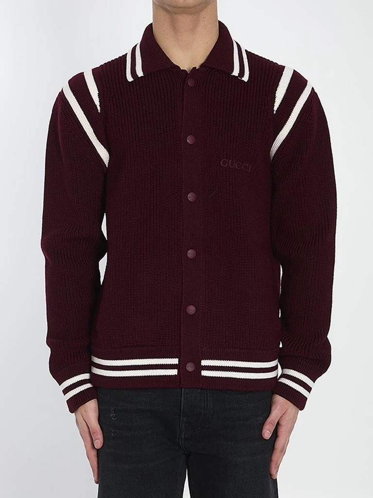 Gucci Cardigan With Embroidered Logo 1