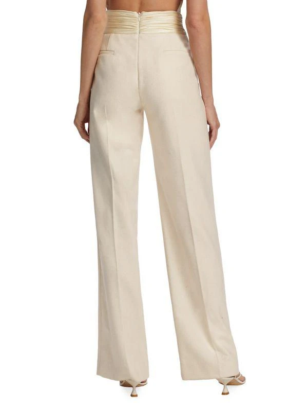 LaQuan Smith Chiffon Pleated Trousers 2