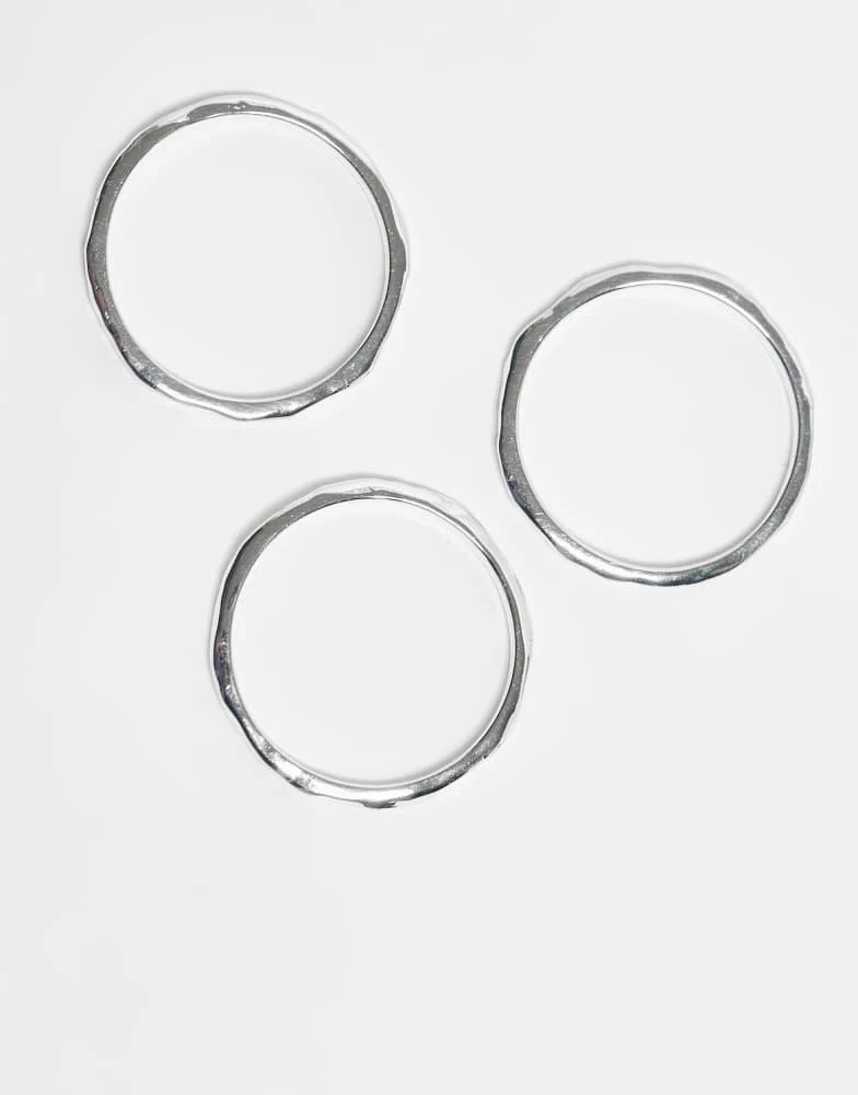 & Other Stories & Other Stories fine triple stacked ring in silver 3
