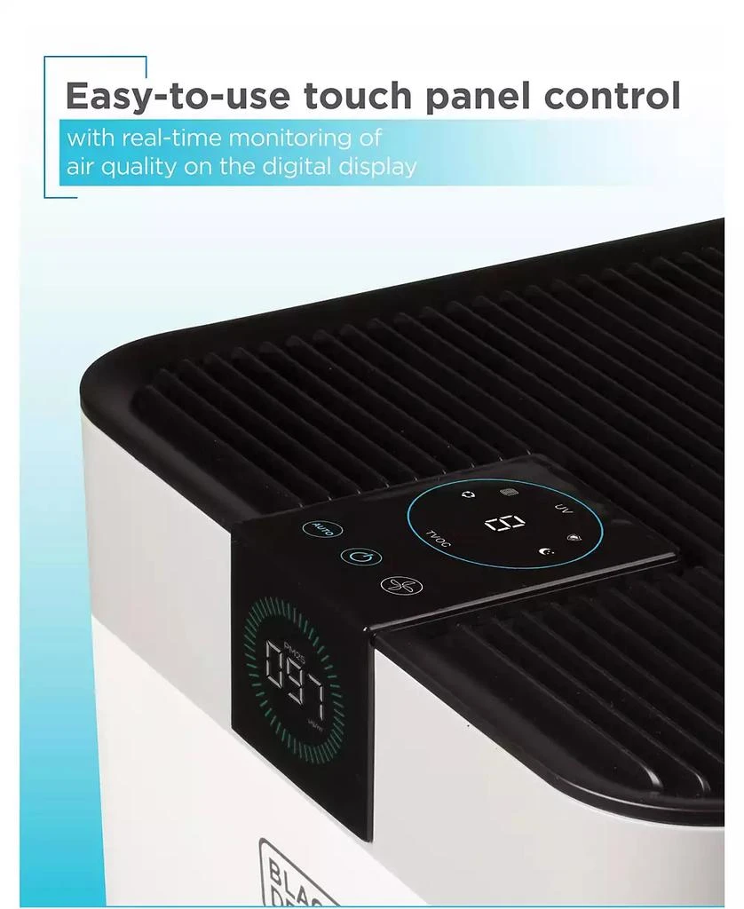 Black 
Decker BAPUV350 Air Purifier for Home Large Room with UV Light 3