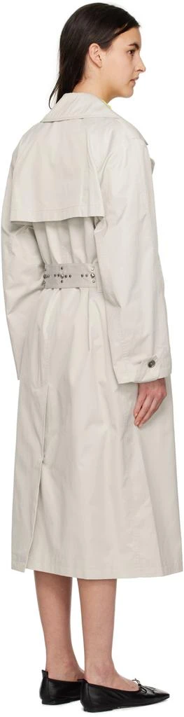 TheOpen Product Beige Stud Belt Trench Coat 3