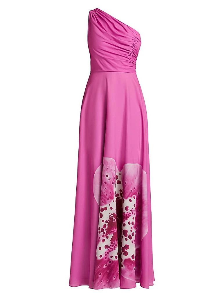 AMUR Atlas Floral One-Shoulder Gown 1