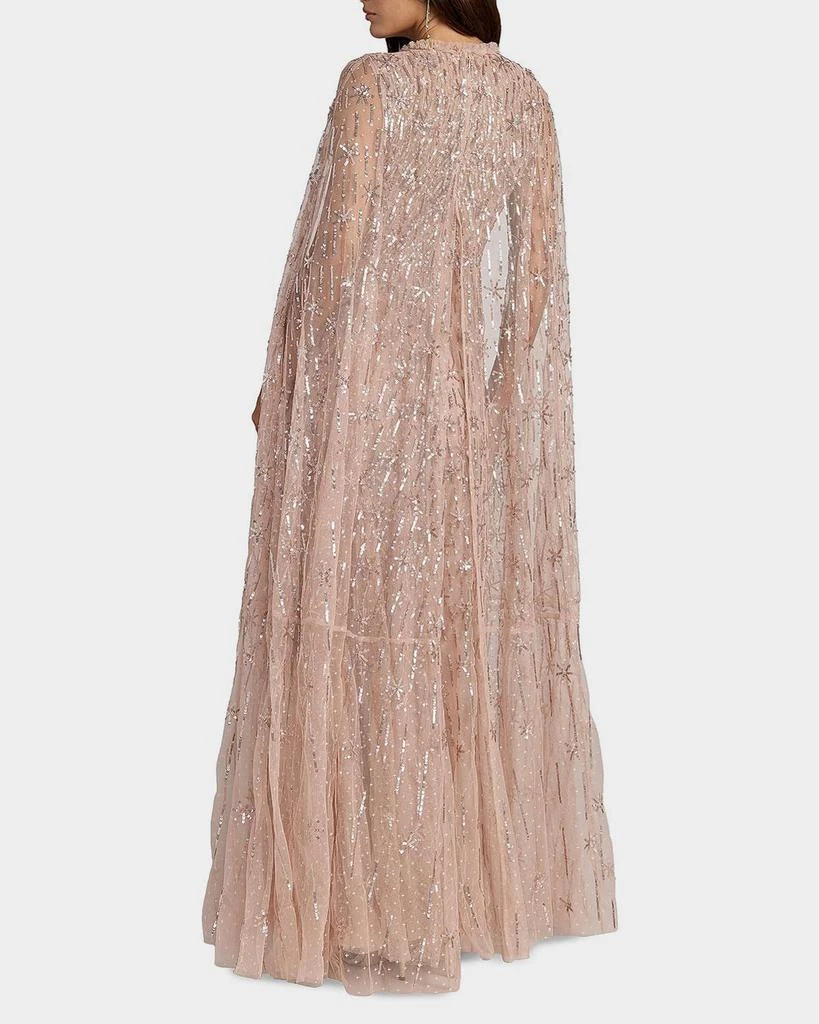 Mac Duggal Sequined Cape-Sleeve Gown 2