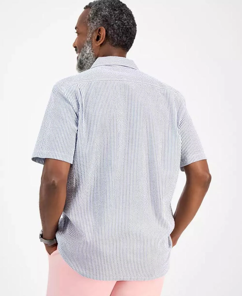 Club Room Men's Short Sleeve Striped Seersucker Button-Front Camp Shirt, Exclusively at Macy's 3