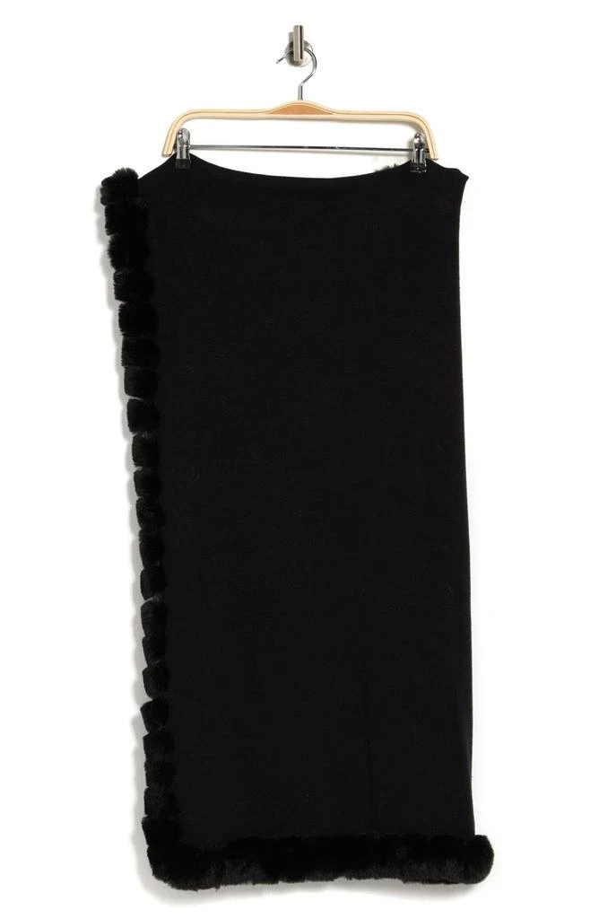 La Fiorentina Faux Fur Trim Wrap Scarf 2