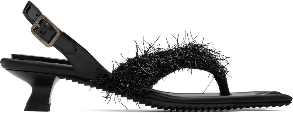 PAULA CANOVAS DEL VAS Black Diablo Flip Heeled Sandals