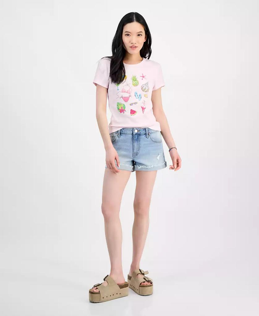 Rebellious One Juniors' Tropical Graphic Short-Sleeve T-Shirt