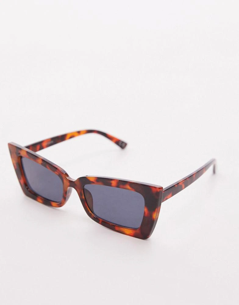 Topshop Topshop Pine oversized cat eye sunglasses in tort 2