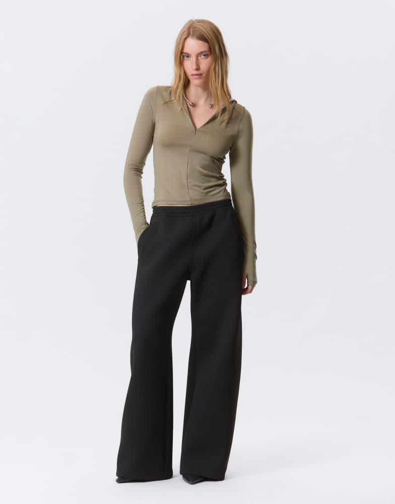 Weekday Weekday scuba wide leg sweatpants in black