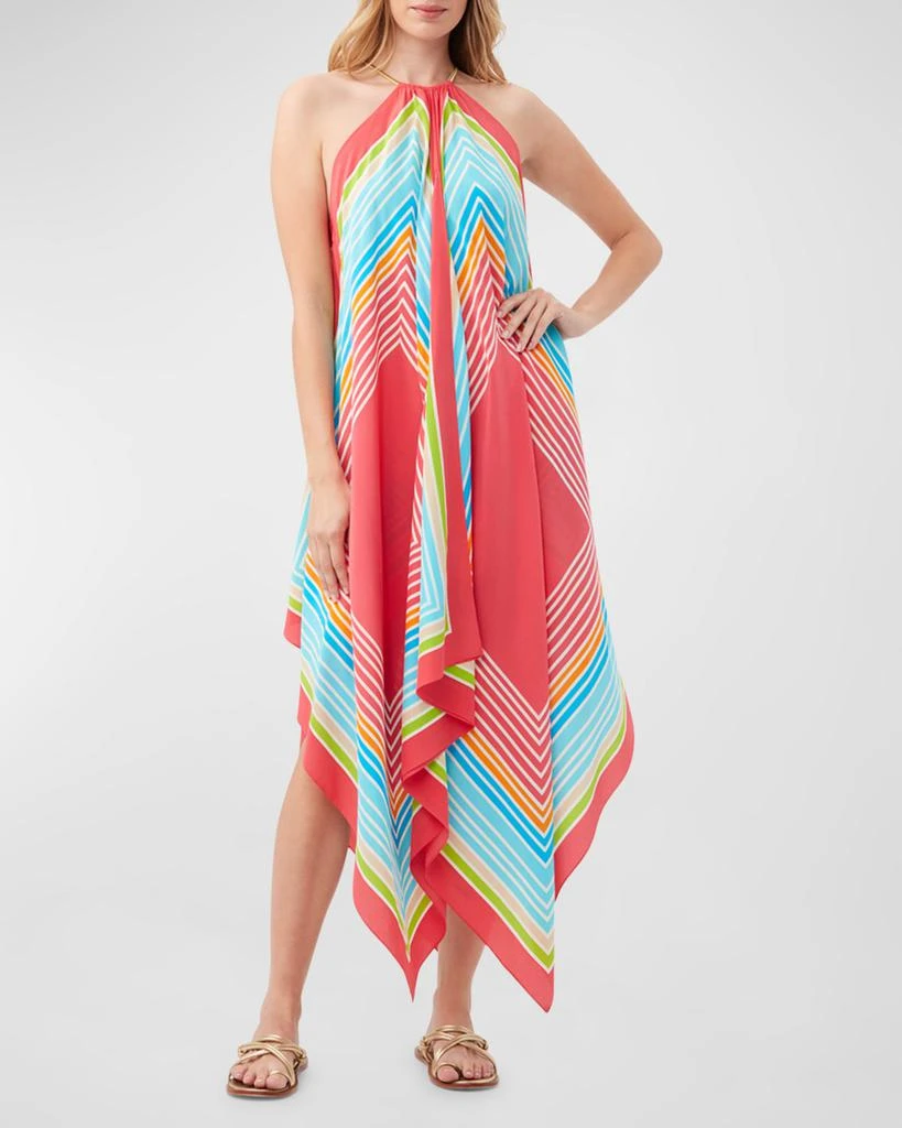 Trina Turk Justinian Handkerchief Halter Maxi Dress 1