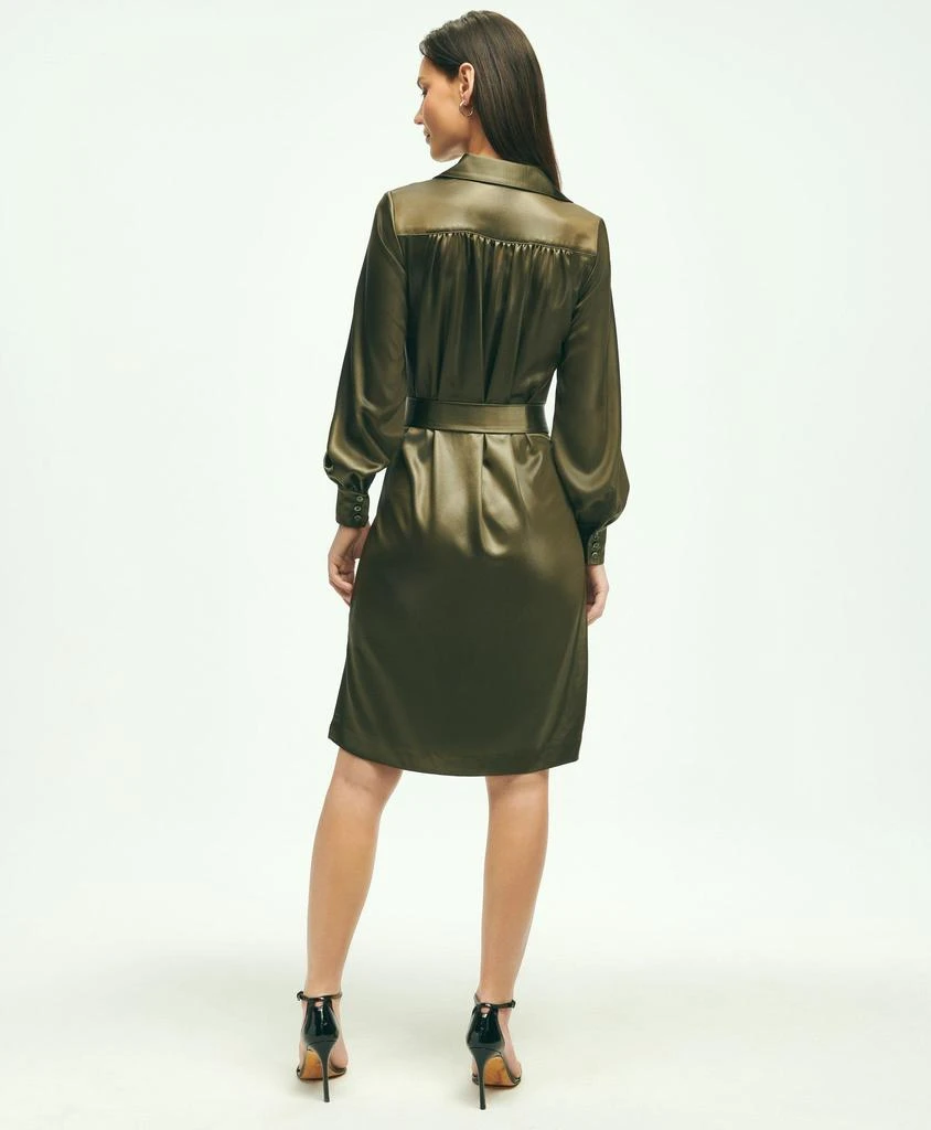 Brooks Brothers Satin Popover Belted Shirt Dress 5
