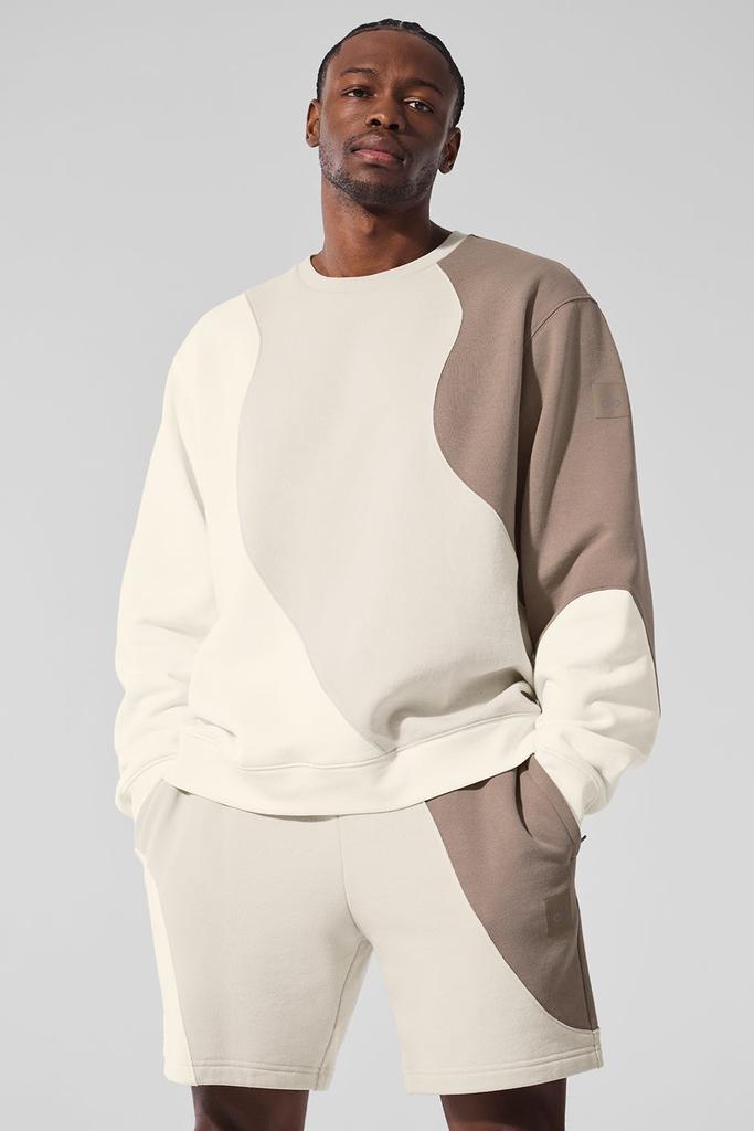 Alo Make Waves Crew Neck Pullover - Ivory/Bone/Gravel