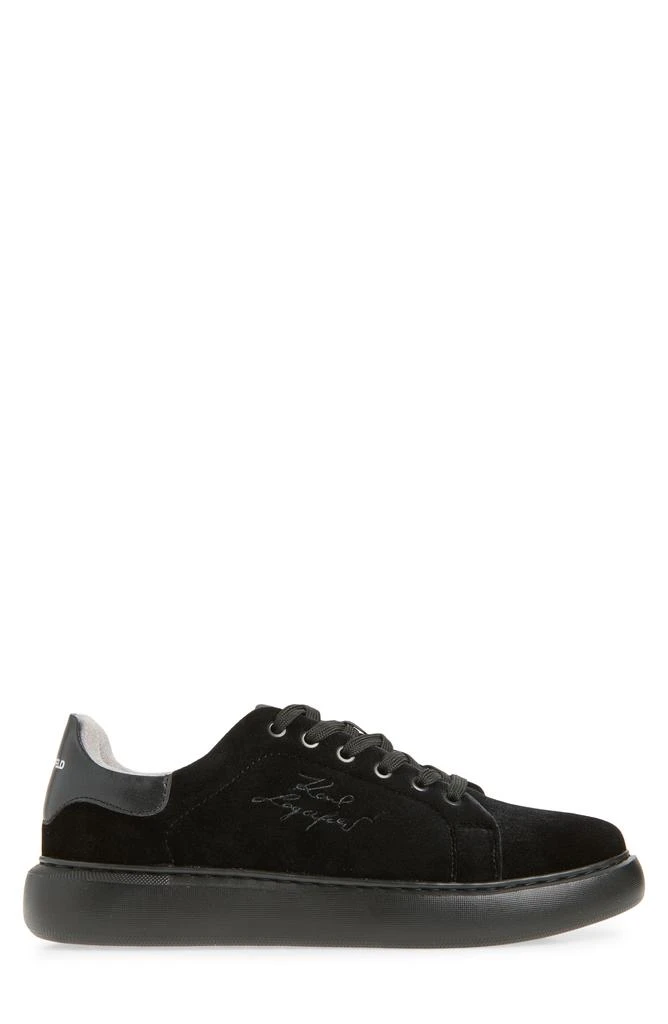 Karl Lagerfeld Paris Embroidered Logo Velvet Sneaker 4