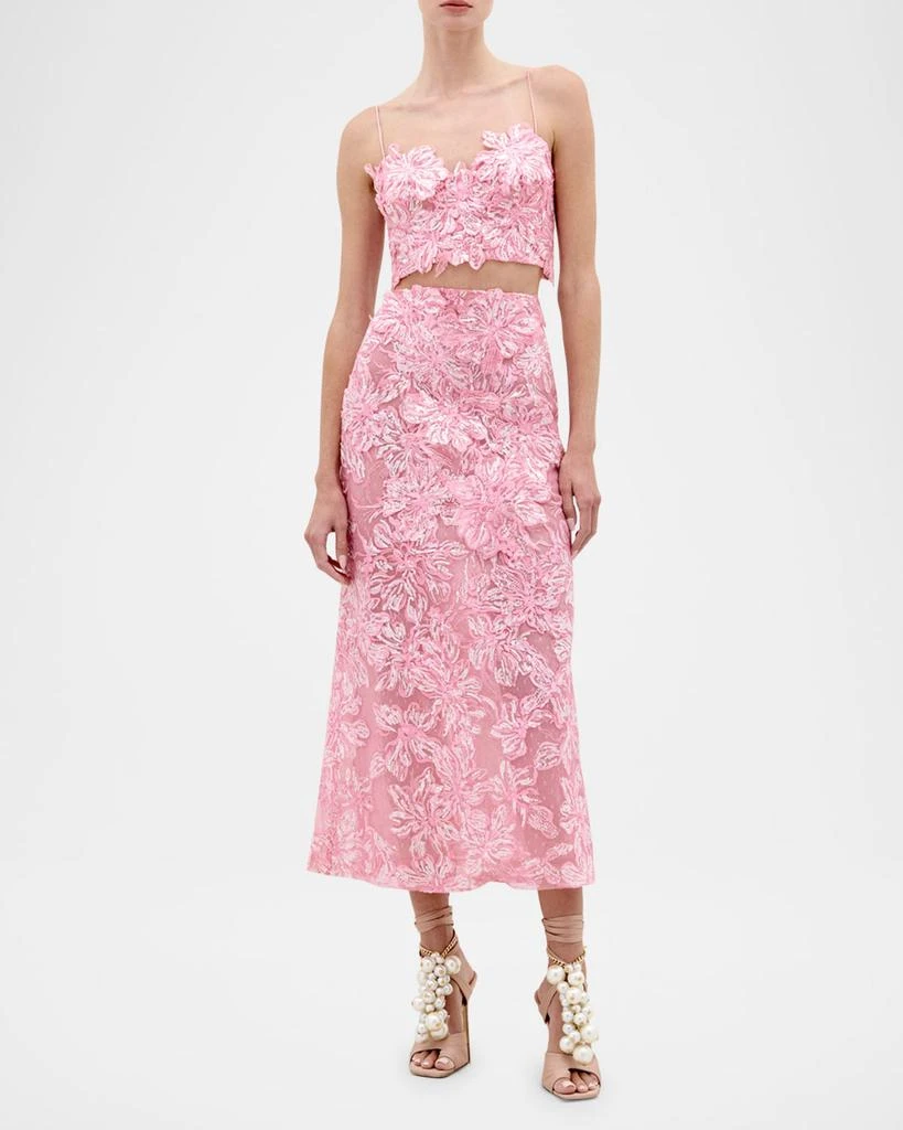 Silvia Tcherassi Astrid Sequin Embroidered Lace Midi Skirt 2