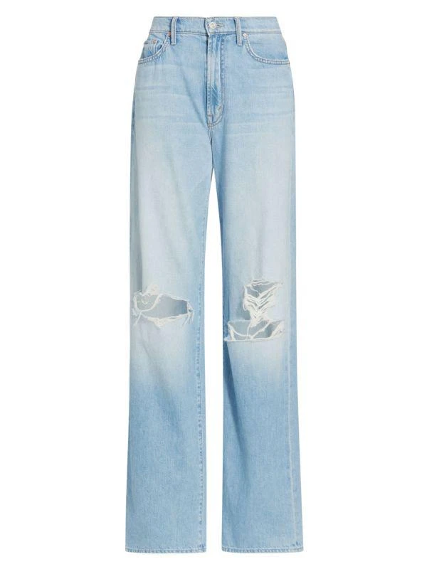 Mother The Maven Distressed Wide Leg Jeans 5