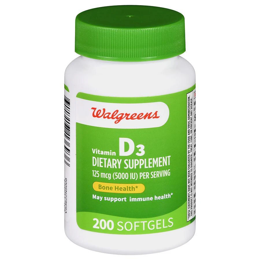 Walgreens Vitamin D3 125 mcg (5000 IU) Softgels 1