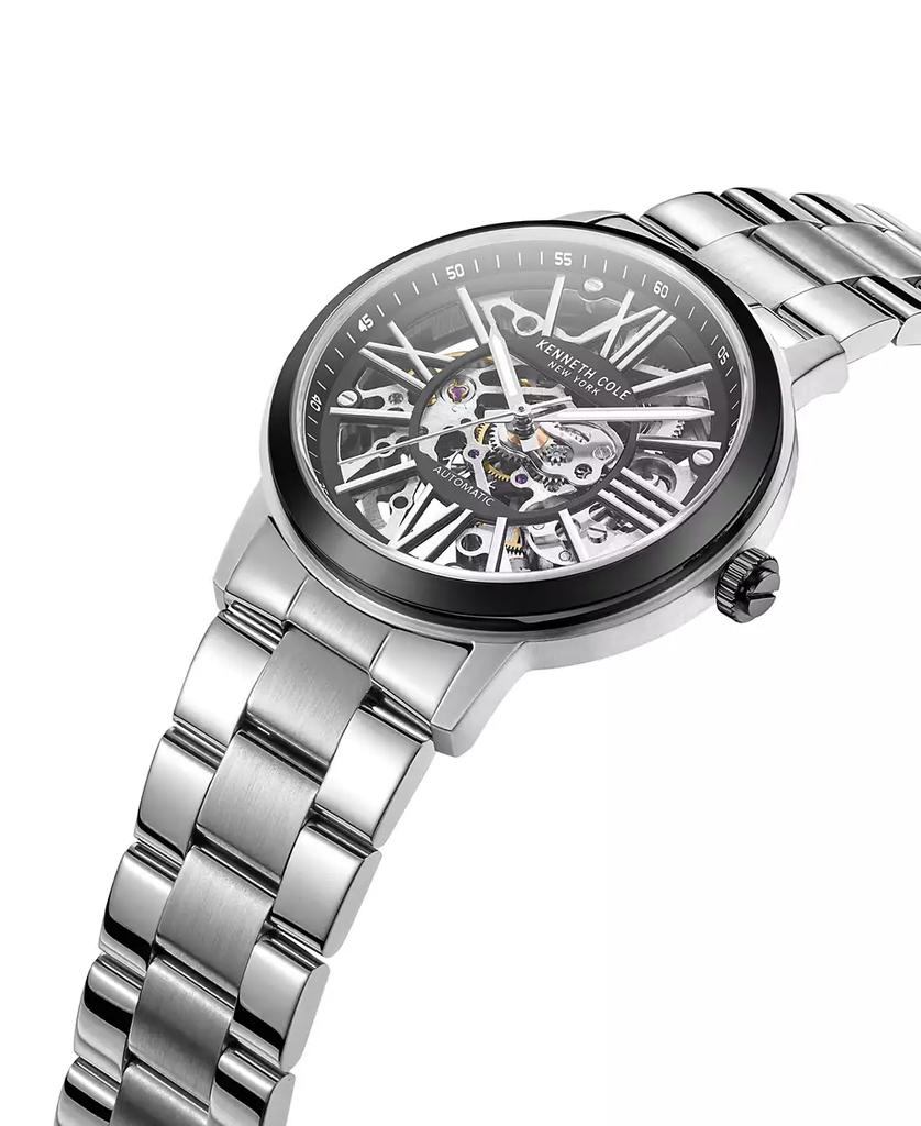 Kenneth Cole Men's Automatic Silver-Tone Stainless Steel Bracelet Watch 43mm