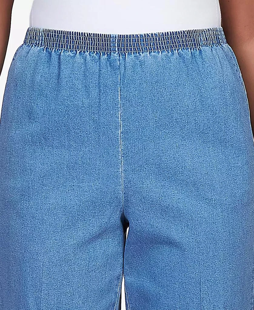 Alfred Dunner Petite Elastic Waist Short Length Denim Pants 5