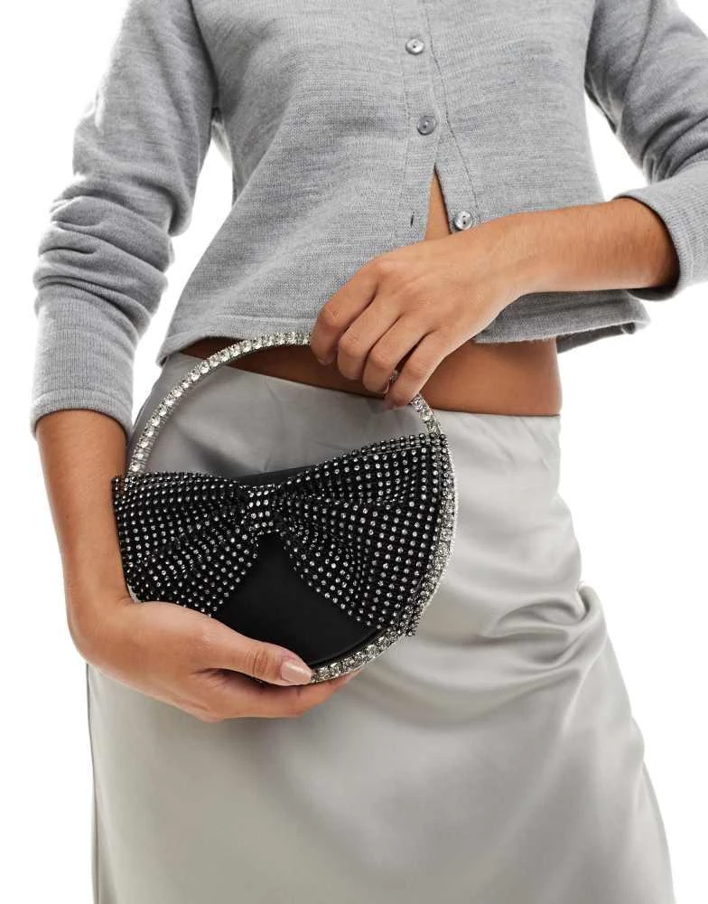Public Desire Public Desire The Alessia Bow jewel clutch in black 1