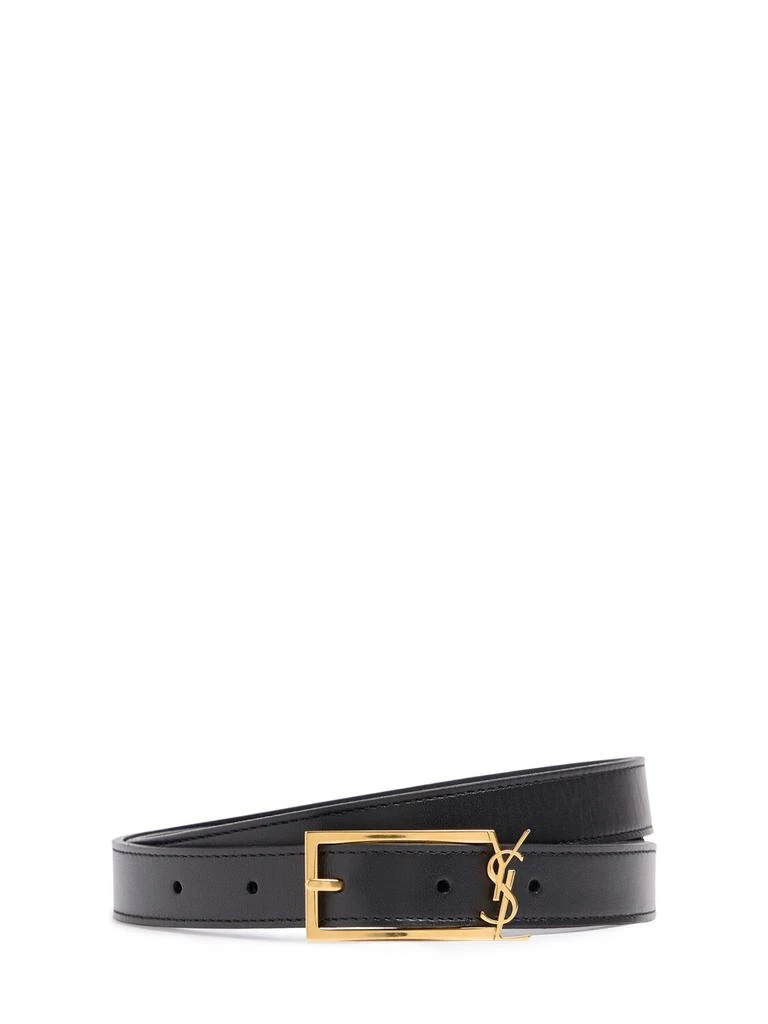 Yves Saint Laurent 2cm Ysl Buckle Leather Belt 1