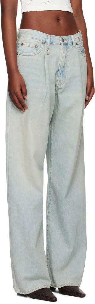 R13 Blue Damon Pleated Wide Leg Jeans 2