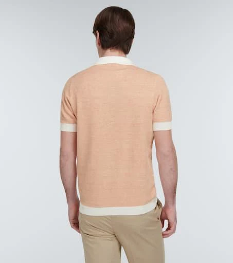 Thom Sweeney Knitted cotton and linen polo shirt 4