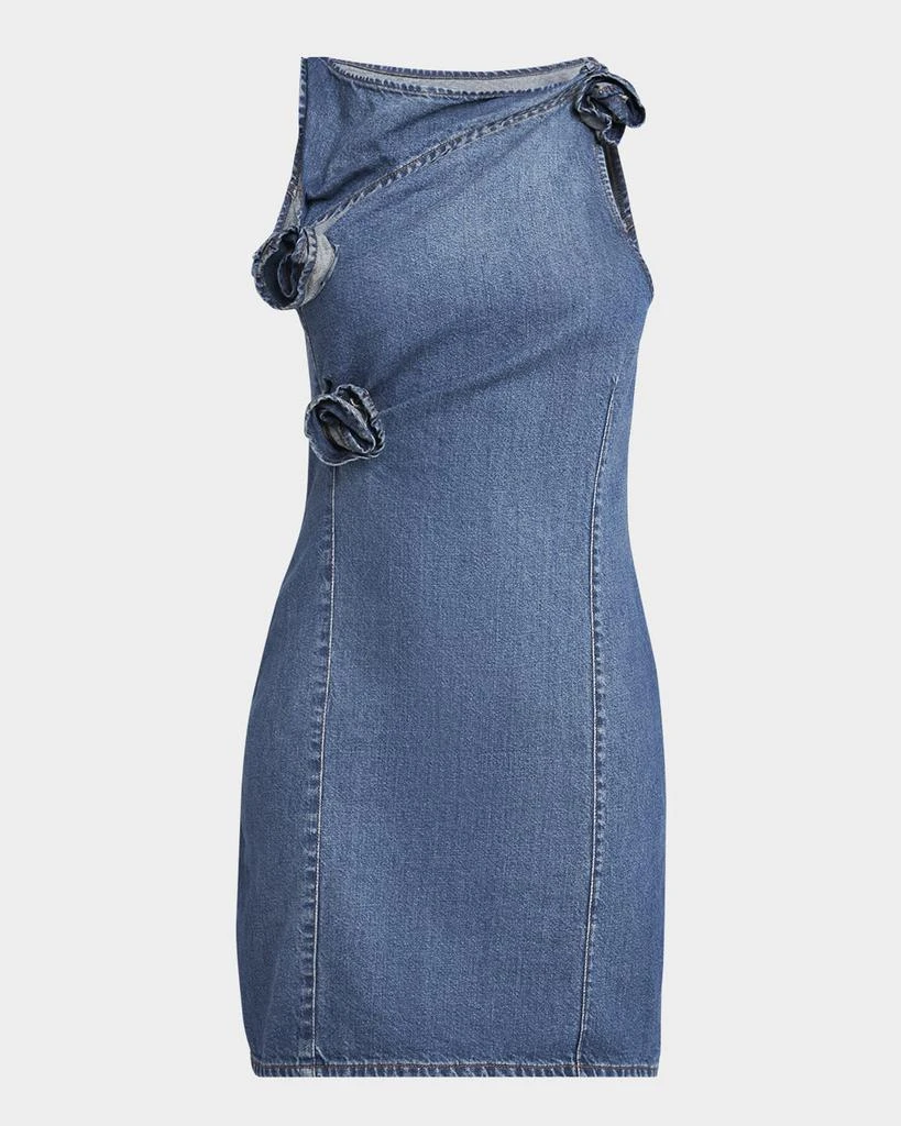 COPERNI Denim Asymmetric Flower Mini Dress 1