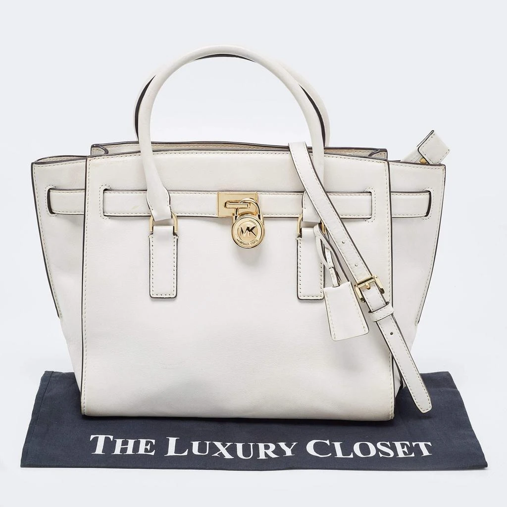 Michael Kors MICHAEL Michael Kors White Leather Hamilton East West Tote 24