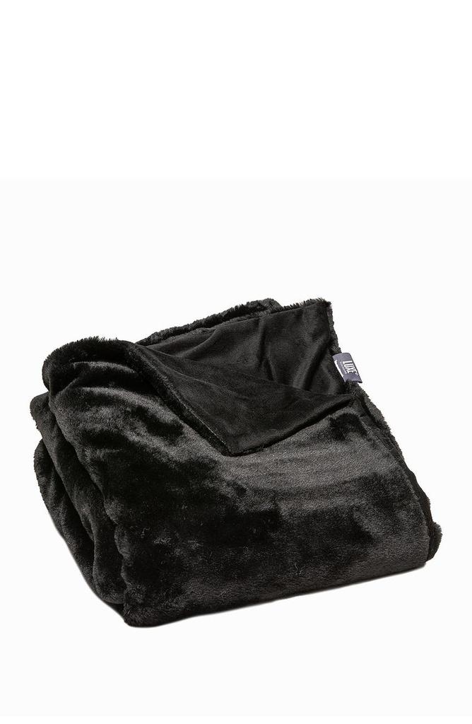 LUXE Faux Fur Throw - 50" x 60" - Black
