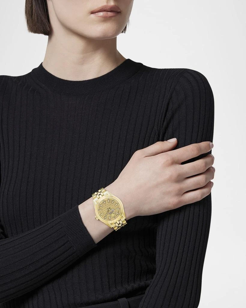 Versace V-Code  36mm IP Yellow Gold Bracelet Watch 2