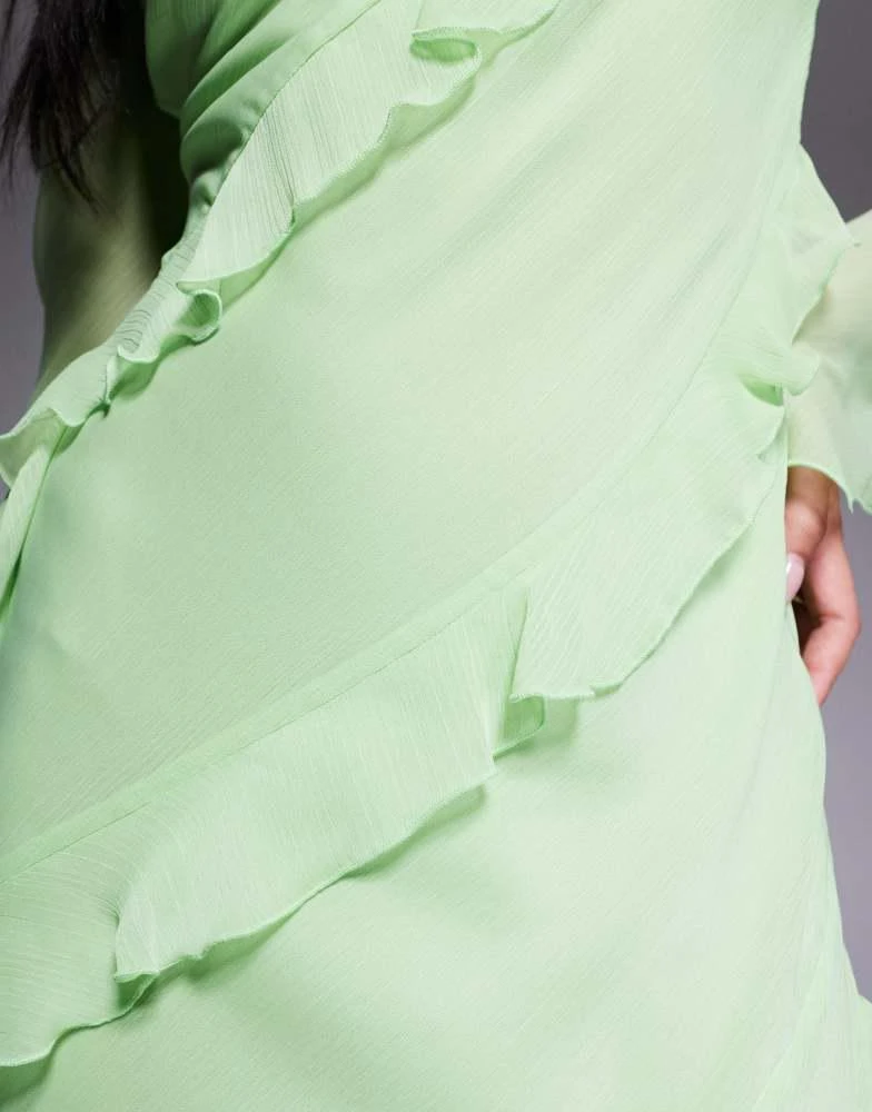 Daska Daska chiffon ruffle maxi dress in pistachio 3