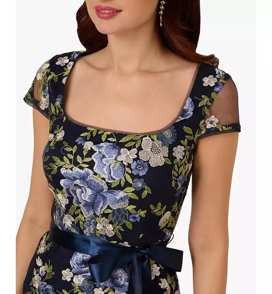Adrianna Papell Women's Cascading Floral Sheath Gown 3