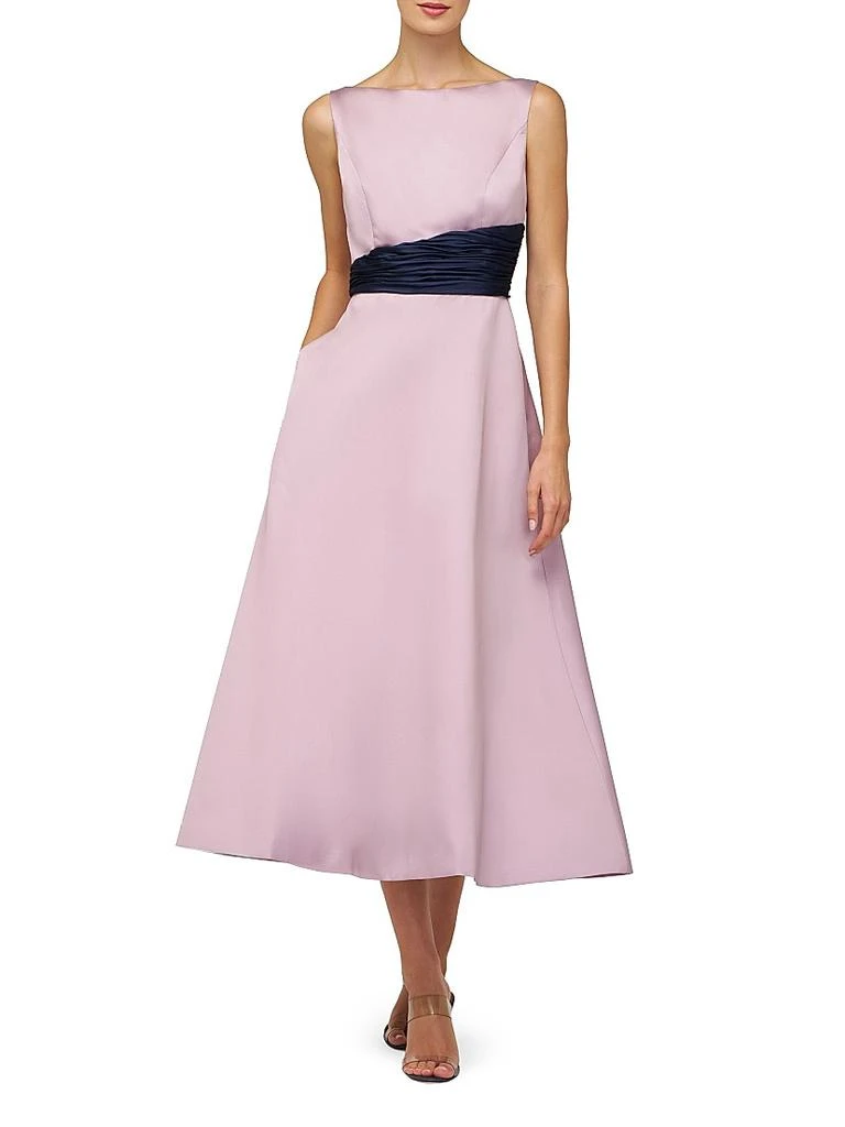 Kay Unger Gemma Satin Tea-Length Dress 3